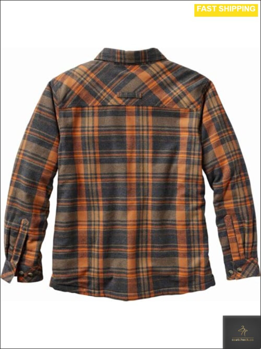 Men's Sherpa Lined Flannel Shirt Jacket, Button Down Plaid Shacket - Picture 2 of 5